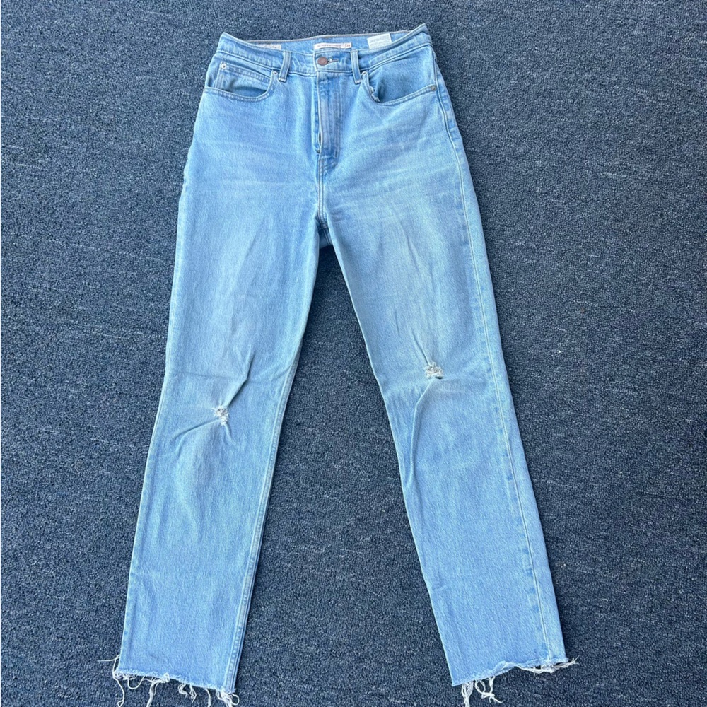 Levi’s 70s High Rise Slim Straight Jeans Raw Hem 28 GUC